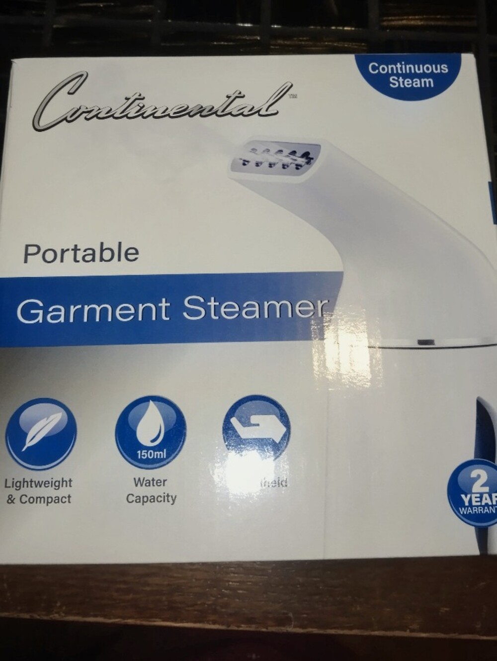 NWB Continental White Portable Garment Steamer Brand New In Box